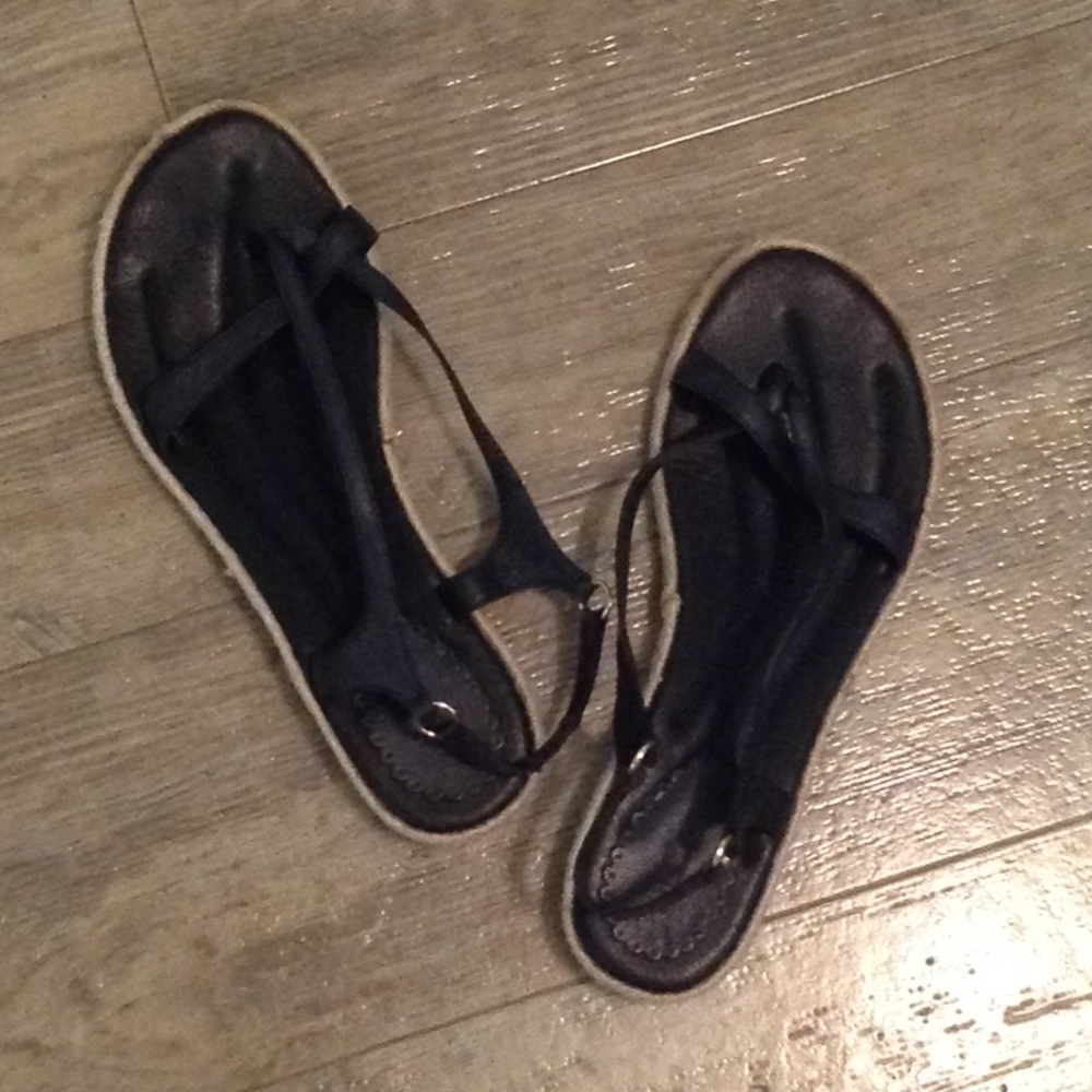 Black sandals leather